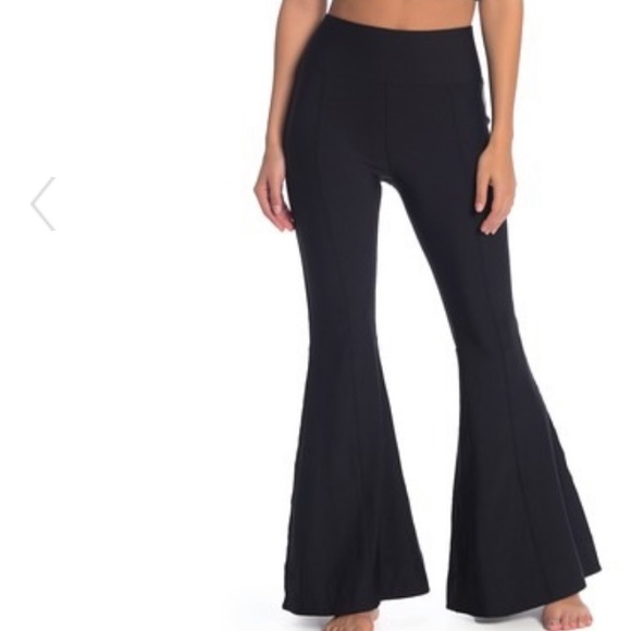 kick flare black pants